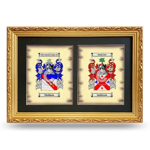 Double Coat of Arms Framed - Gold