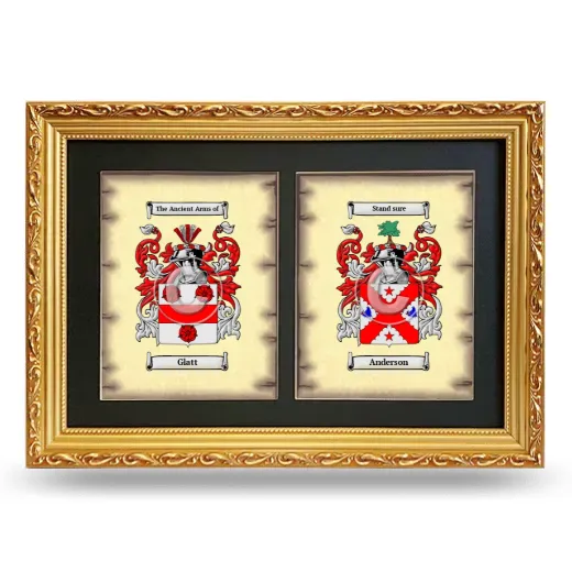 Double Coat of Arms Framed - Gold