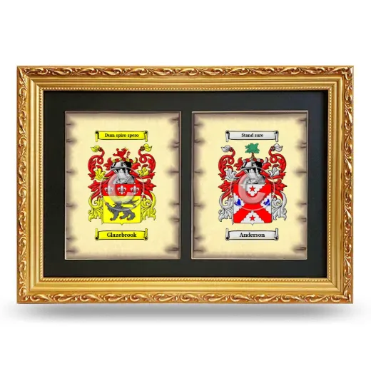Double Coat of Arms Framed - Gold