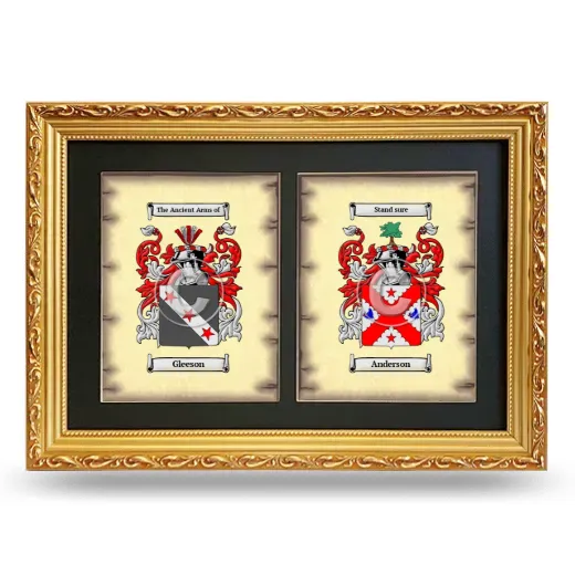 Double Coat of Arms Framed - Gold