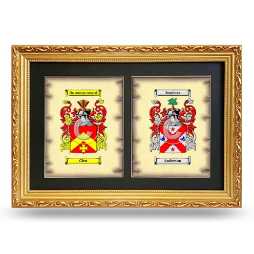 Double Coat of Arms Framed - Gold