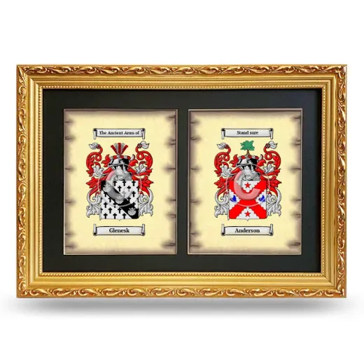 Double Coat of Arms Framed - Gold