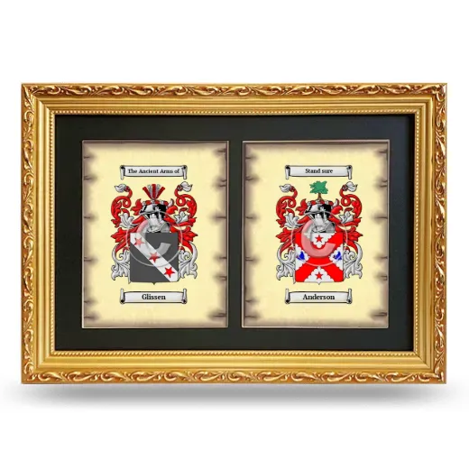 Double Coat of Arms Framed - Gold