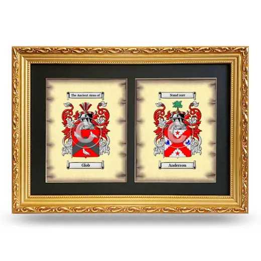 Double Coat of Arms Framed - Gold