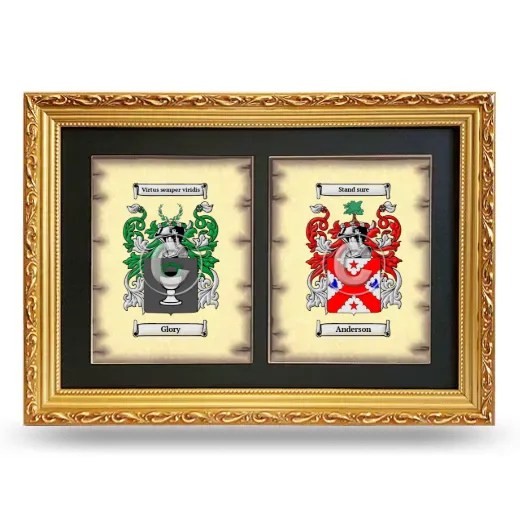 Double Coat of Arms Framed - Gold