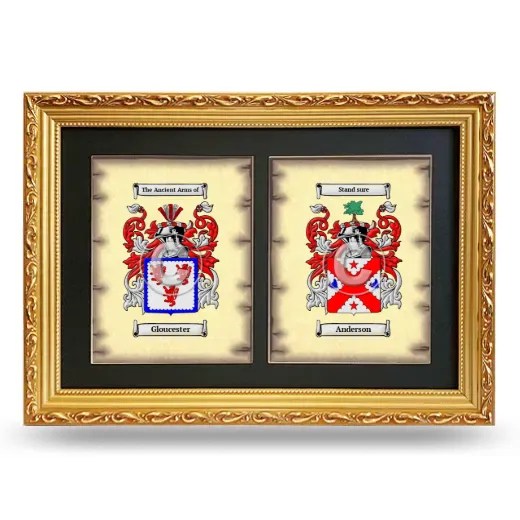 Double Coat of Arms Framed - Gold