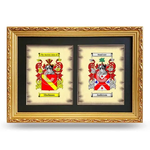 Double Coat of Arms Framed - Gold