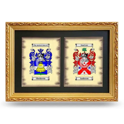 Double Coat of Arms Framed - Gold