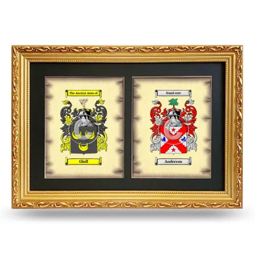 Double Coat of Arms Framed - Gold