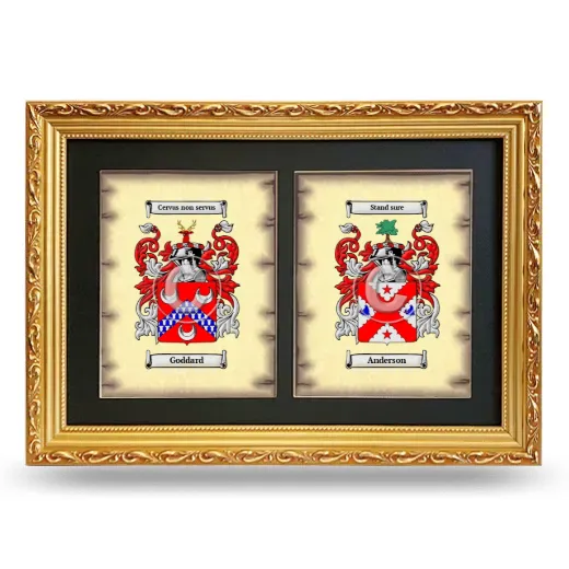 Double Coat of Arms Framed - Gold