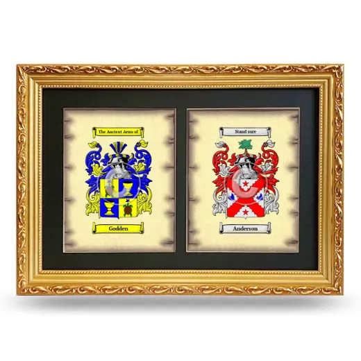Double Coat of Arms Framed - Gold