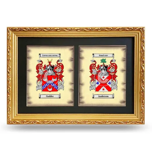 Double Coat of Arms Framed - Gold
