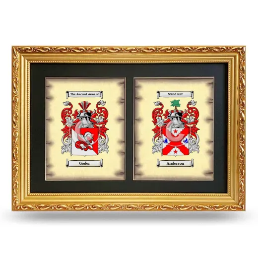 Double Coat of Arms Framed - Gold