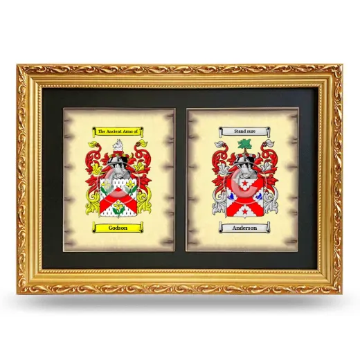 Double Coat of Arms Framed - Gold