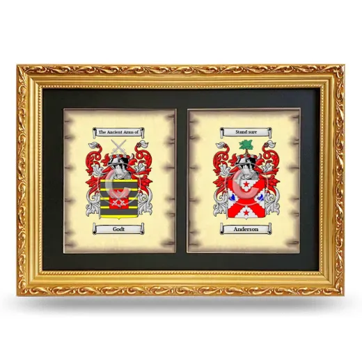Double Coat of Arms Framed - Gold