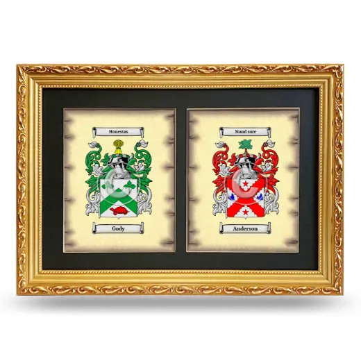 Double Coat of Arms Framed - Gold