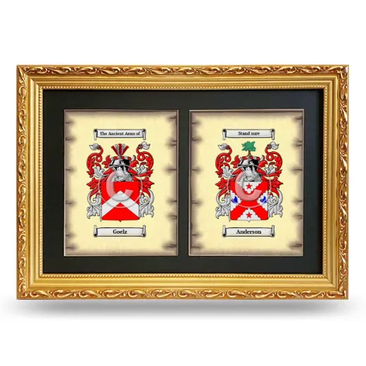 Double Coat of Arms Framed - Gold