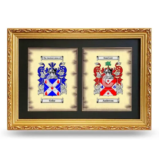 Double Coat of Arms Framed - Gold