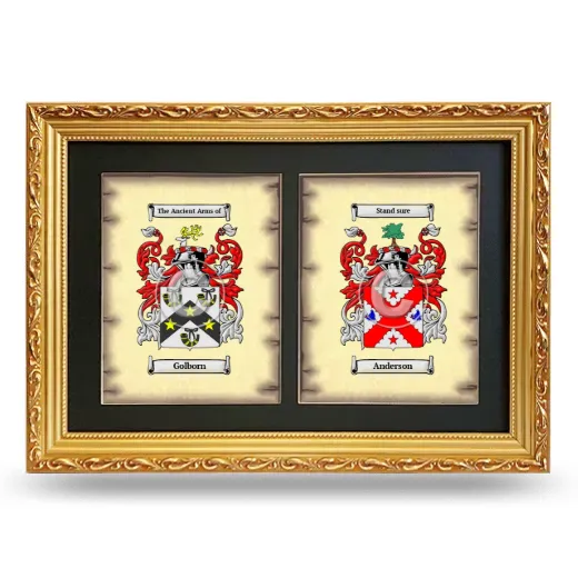 Double Coat of Arms Framed - Gold