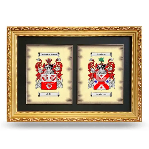 Double Coat of Arms Framed - Gold