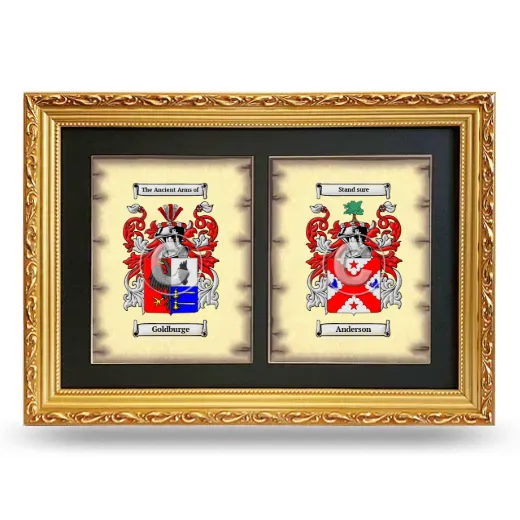 Double Coat of Arms Framed - Gold