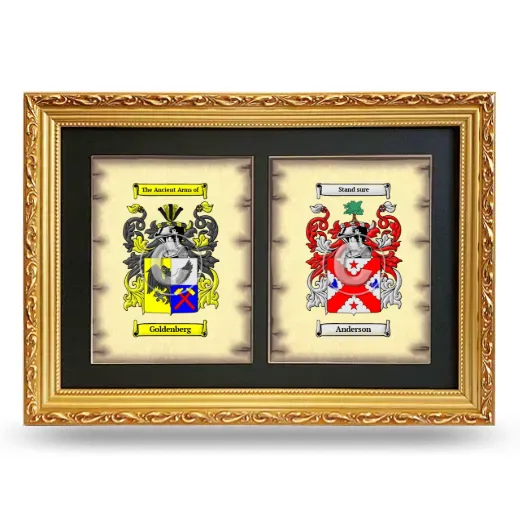 Double Coat of Arms Framed - Gold