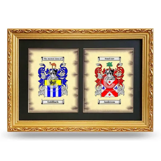 Double Coat of Arms Framed - Gold