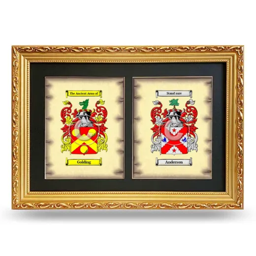 Double Coat of Arms Framed - Gold