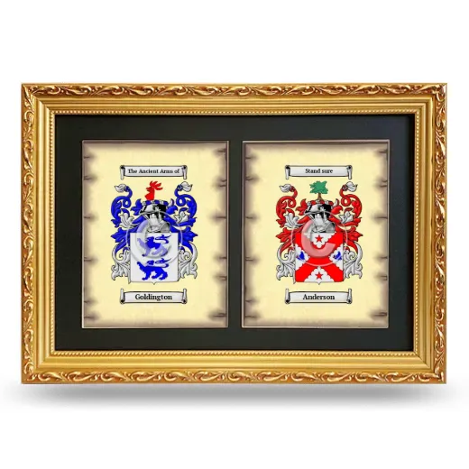 Double Coat of Arms Framed - Gold