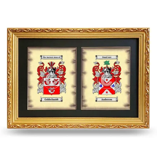 Double Coat of Arms Framed - Gold