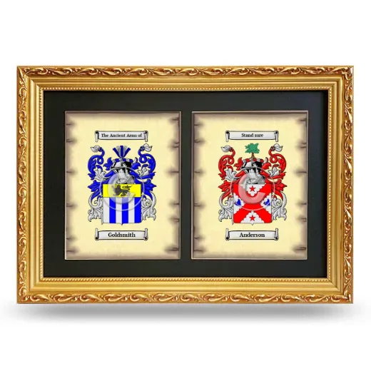 Double Coat of Arms Framed - Gold