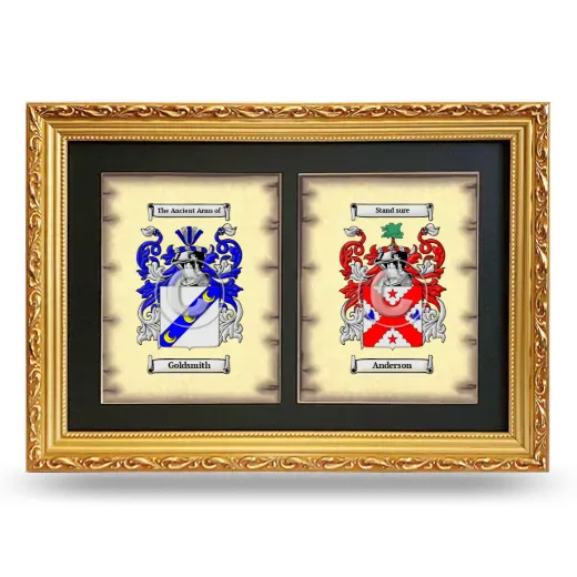 Double Coat of Arms Framed - Gold