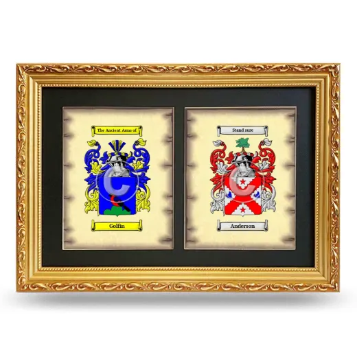 Double Coat of Arms Framed - Gold