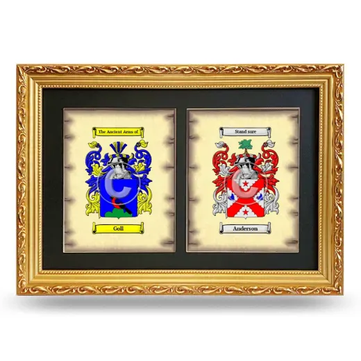 Double Coat of Arms Framed - Gold