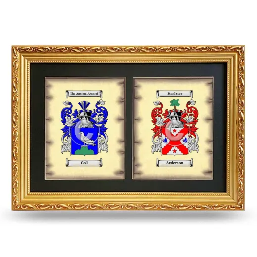 Double Coat of Arms Framed - Gold