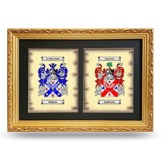 Double Coat of Arms Framed - Gold