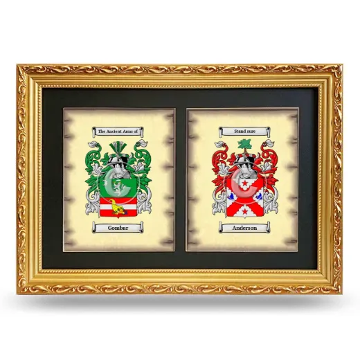 Double Coat of Arms Framed - Gold