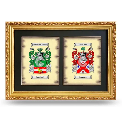 Double Coat of Arms Framed - Gold