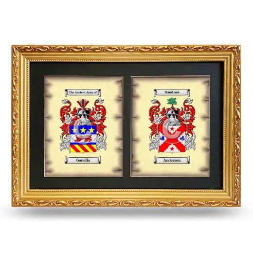 Double Coat of Arms Framed - Gold