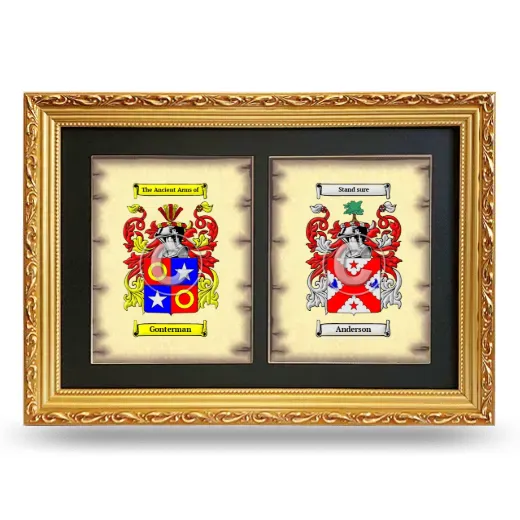 Double Coat of Arms Framed - Gold