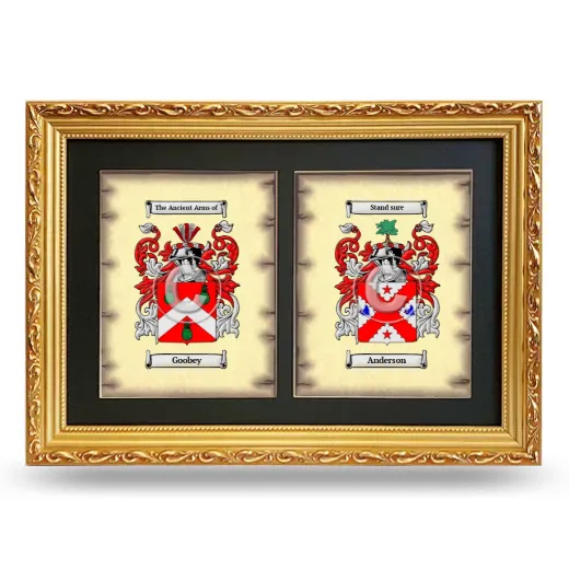 Double Coat of Arms Framed - Gold