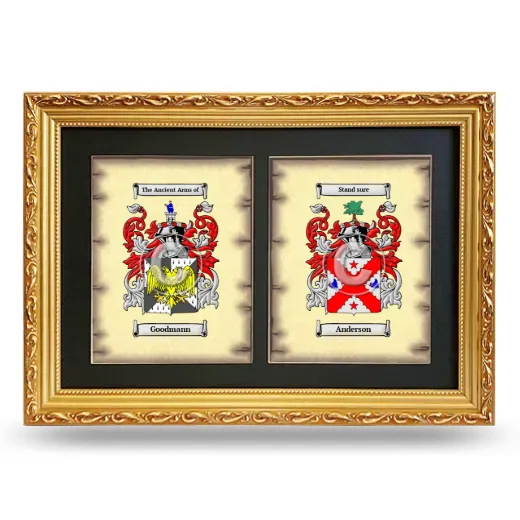 Double Coat of Arms Framed - Gold
