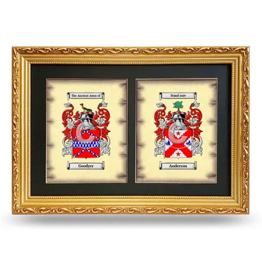 Double Coat of Arms Framed - Gold