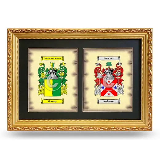 Double Coat of Arms Framed - Gold