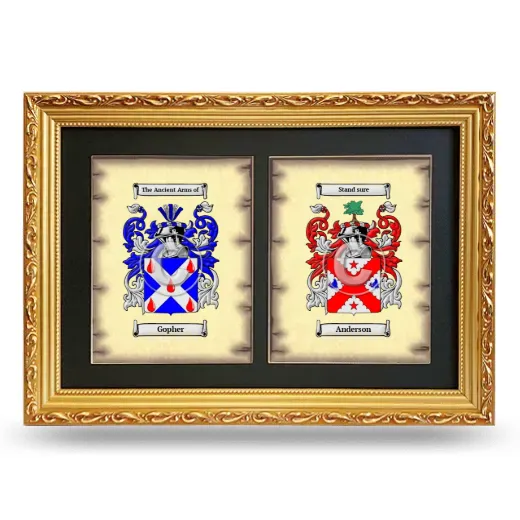 Double Coat of Arms Framed - Gold