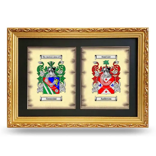 Double Coat of Arms Framed - Gold