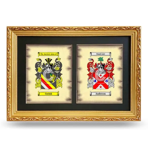 Double Coat of Arms Framed - Gold