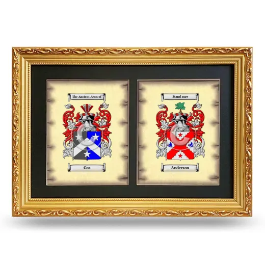 Double Coat of Arms Framed - Gold
