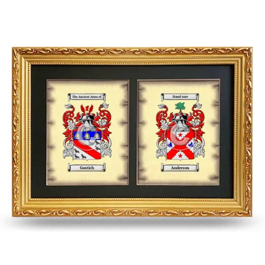 Double Coat of Arms Framed - Gold