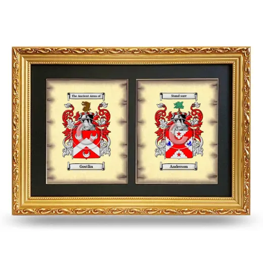 Double Coat of Arms Framed - Gold